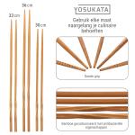 Small Yosukata Wokgerei Set (43 cm Wokspatel, Pollepel Van Koolstofstaal & Bamboe Eetstokjes)