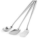 Small Yosukata Wokgerei Set (43 cm Spatel, Pollepel & Keerlepel Roestvrij Staal)