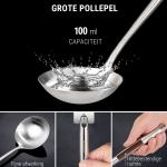 Small Yosukata Wokgerei Set (43 cm Spatel, Pollepel & Keerlepel Roestvrij Staal)