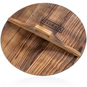 Yosukata Wokdeksel (36 cm, Hout, Gecarboniseerde Afwerking)