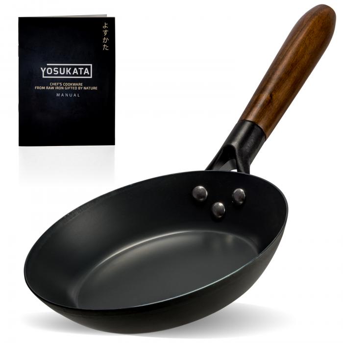 Yosukata Koekenpan (20 cm, Zwart Koolstofstaal, Voorbehandeld)