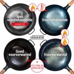 Small Yosukata 36 cm Wok van blauw koolstofstaal (Ronde bodem, Niet-gezouten )