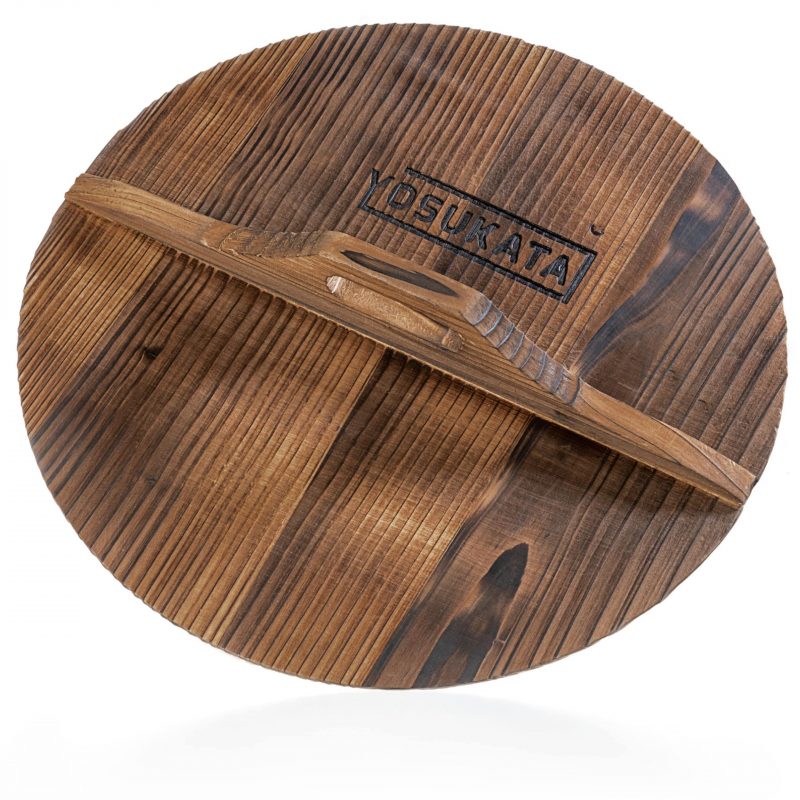 Yosukata Wokdeksel (34 cm, Hout, Gecarboniseerde Afwerking)